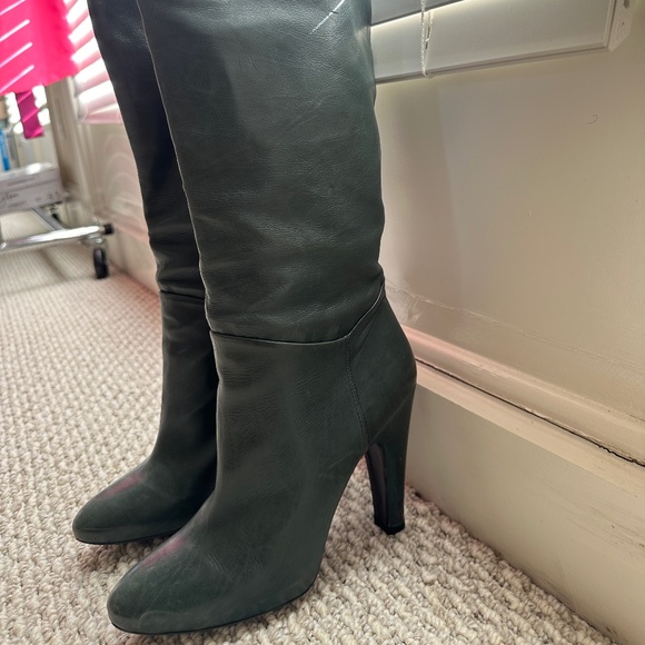 Teal Green/Blue Pedro Garcia Calf Leather Boots in Good Condition Sz 7.5 - Picture 1 of 9